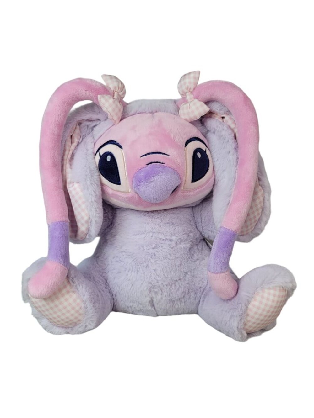 Disney Store Easter Bunny Angel Plush Toy Purple Pink 12" Lilo & Stitch Bows NEW